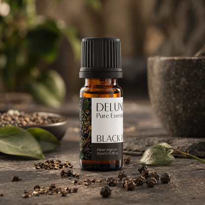 Delune Black Pepper Pure Essential Oil 10ml lifestyle product image