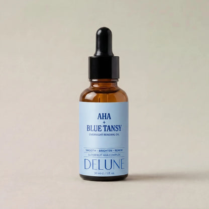 Delune AHA + Blue Tansy natolie til fornyelse – produktfoto