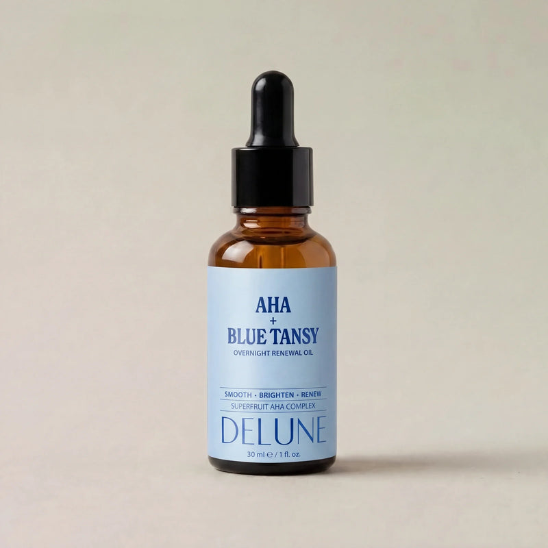 Delune AHA + Blue Tansy natolie til fornyelse – produktfoto