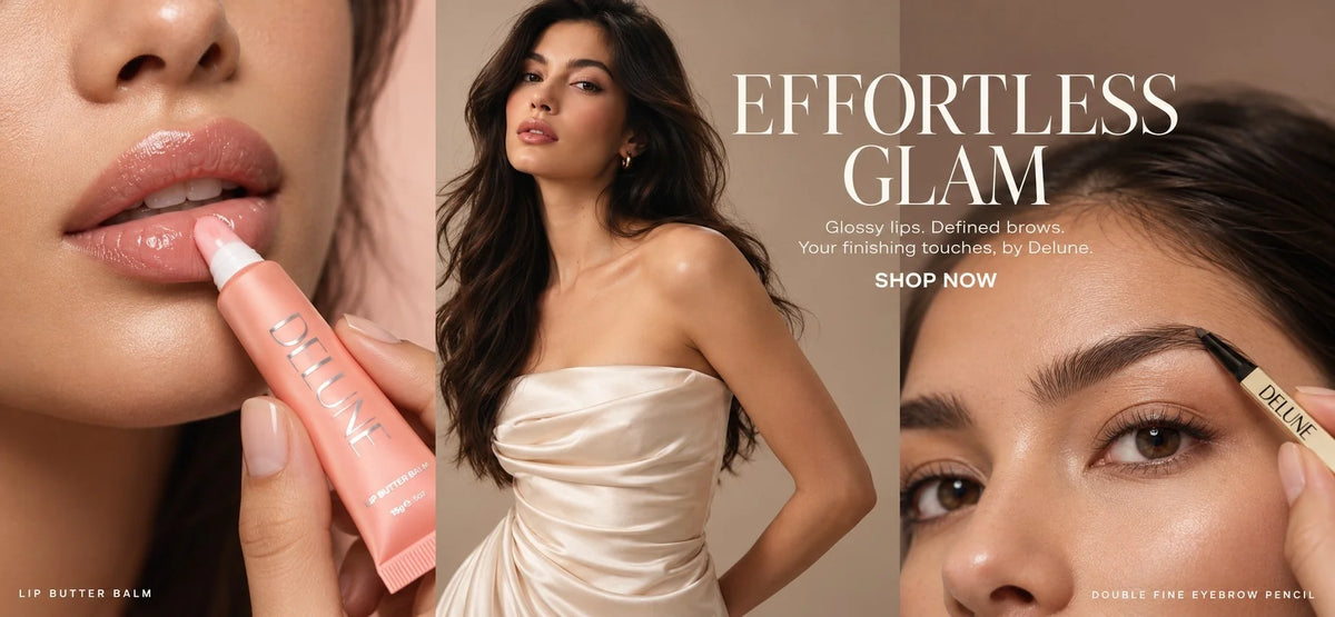 Ubesværet glamour. Blanke læber. Definerede bryn. Prikken over i’et – fra Delune. Shop nu.