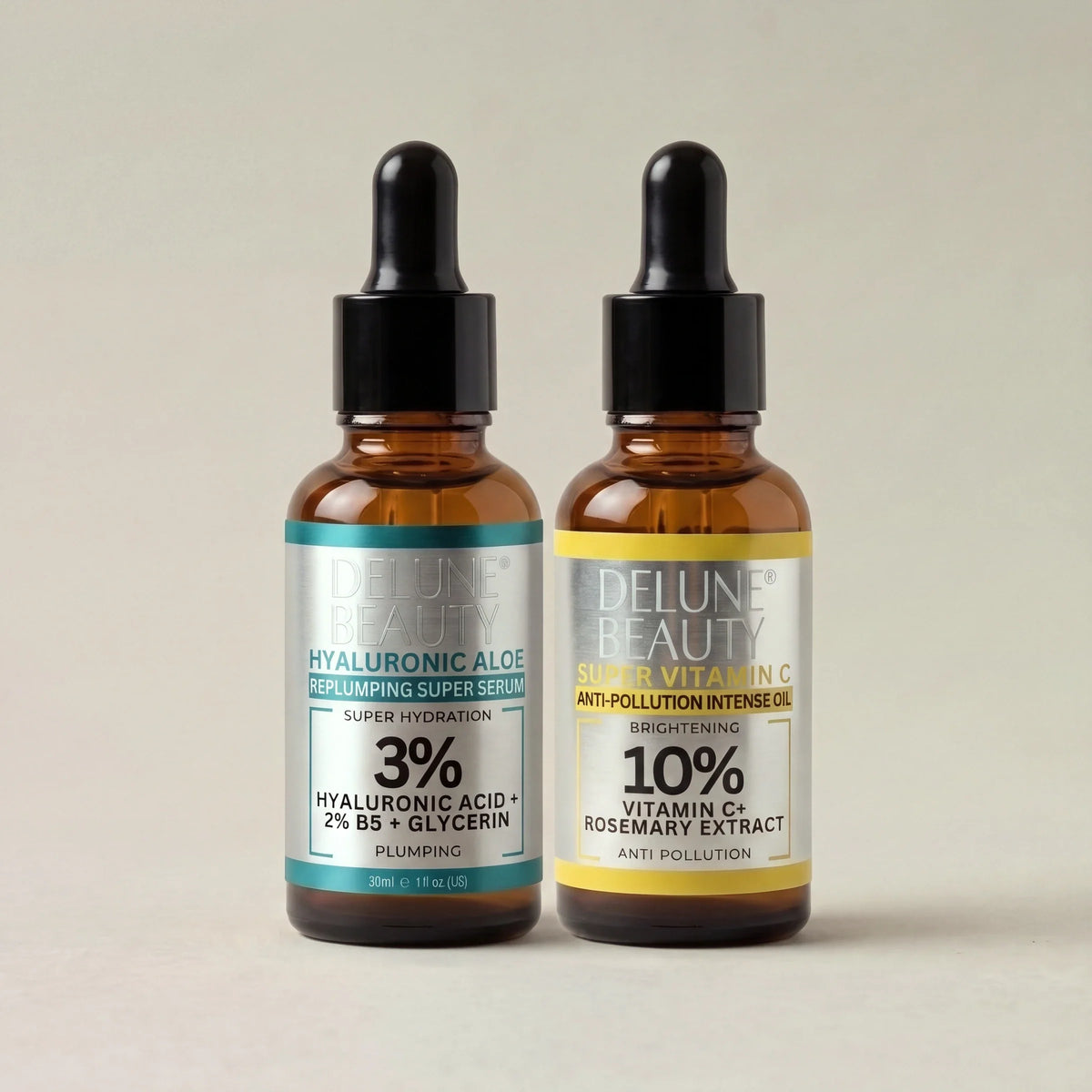 Delune Hyaluronic Aloe B5 og Super Vitamin C – duo – produktfoto