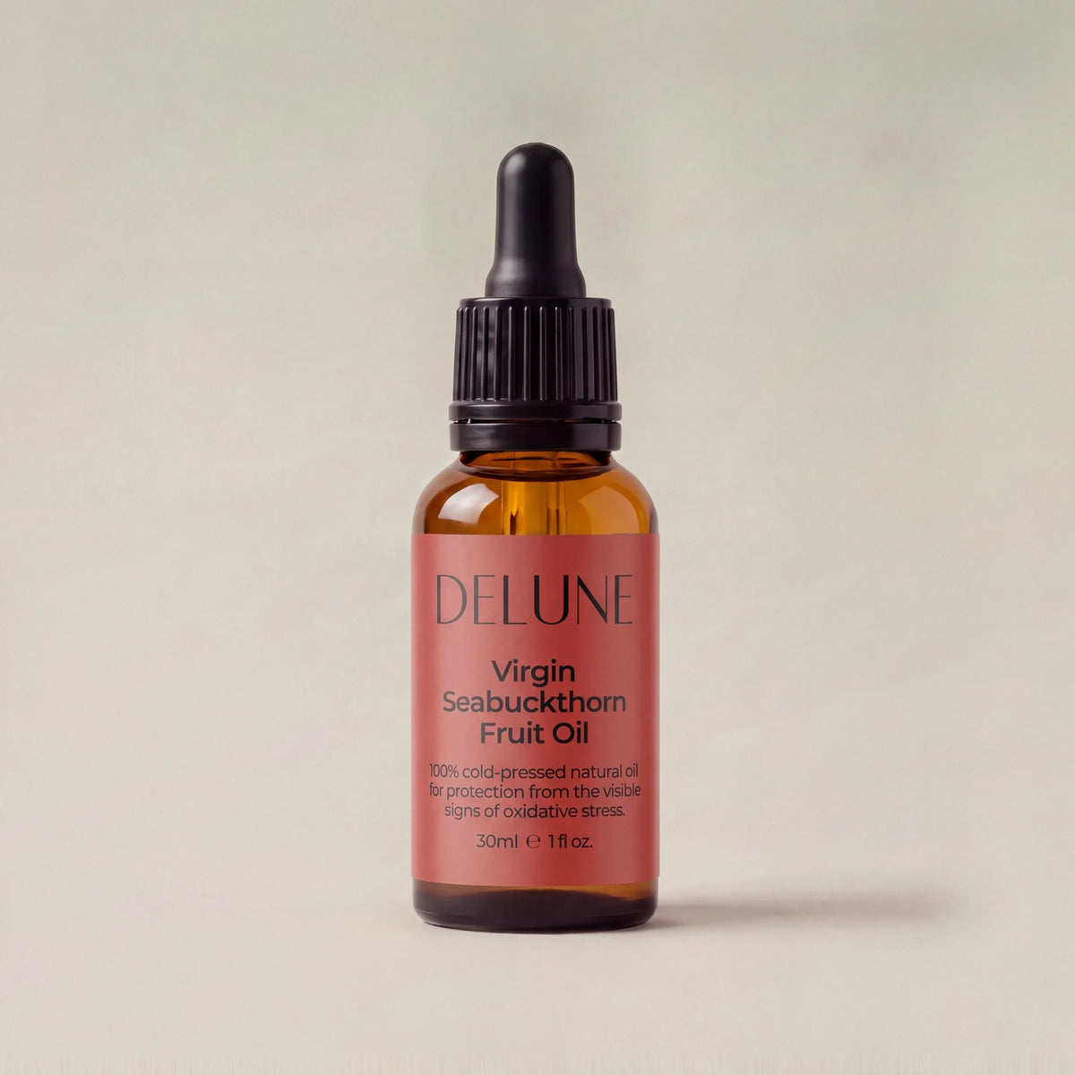 Koldpresset havtornolie fra Delune i 30 ml pipetteflaske