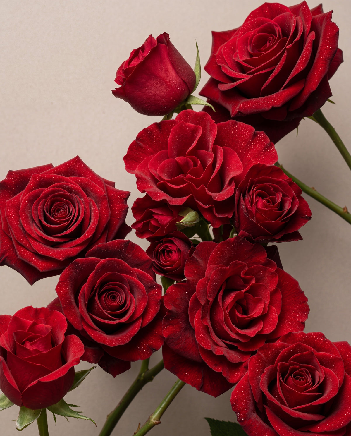 Duftnoter i Red, Red Rose: en klynge fløjlsrøde roser